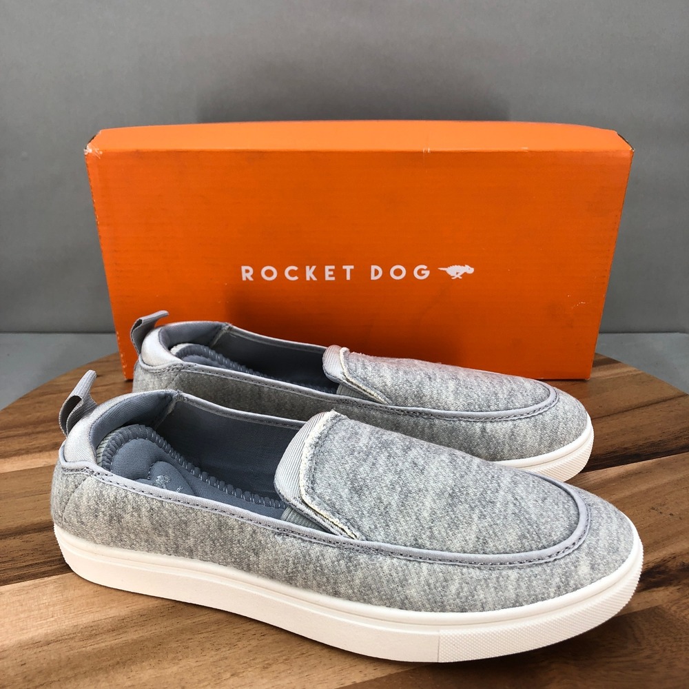 Rocket Dog Savvy Jersey Cotton Slip On Loafer Womens 6 M Gray White